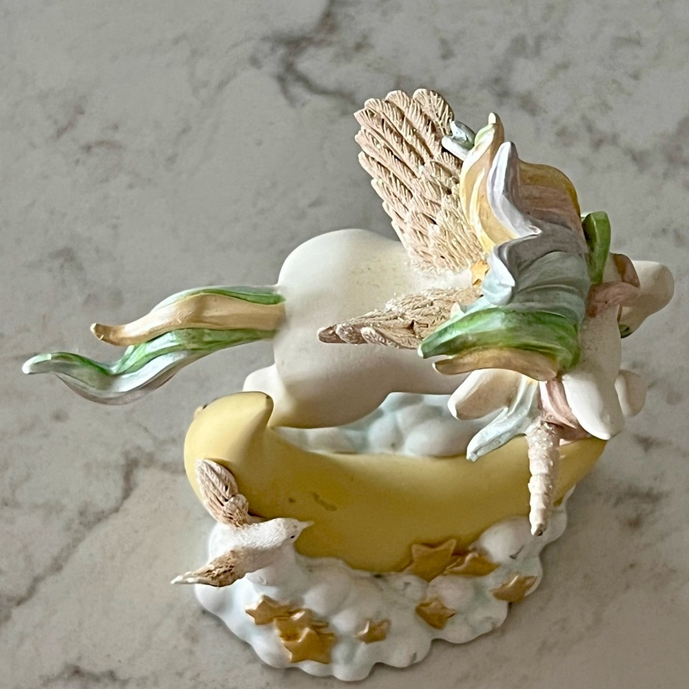 Pastel Unicorn on Yellow Crescent Moon Figurine - Picture 8 of 9